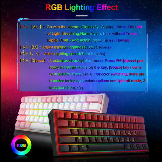 Kabelgebundene mechanische Mini-Gaming-Tastatur